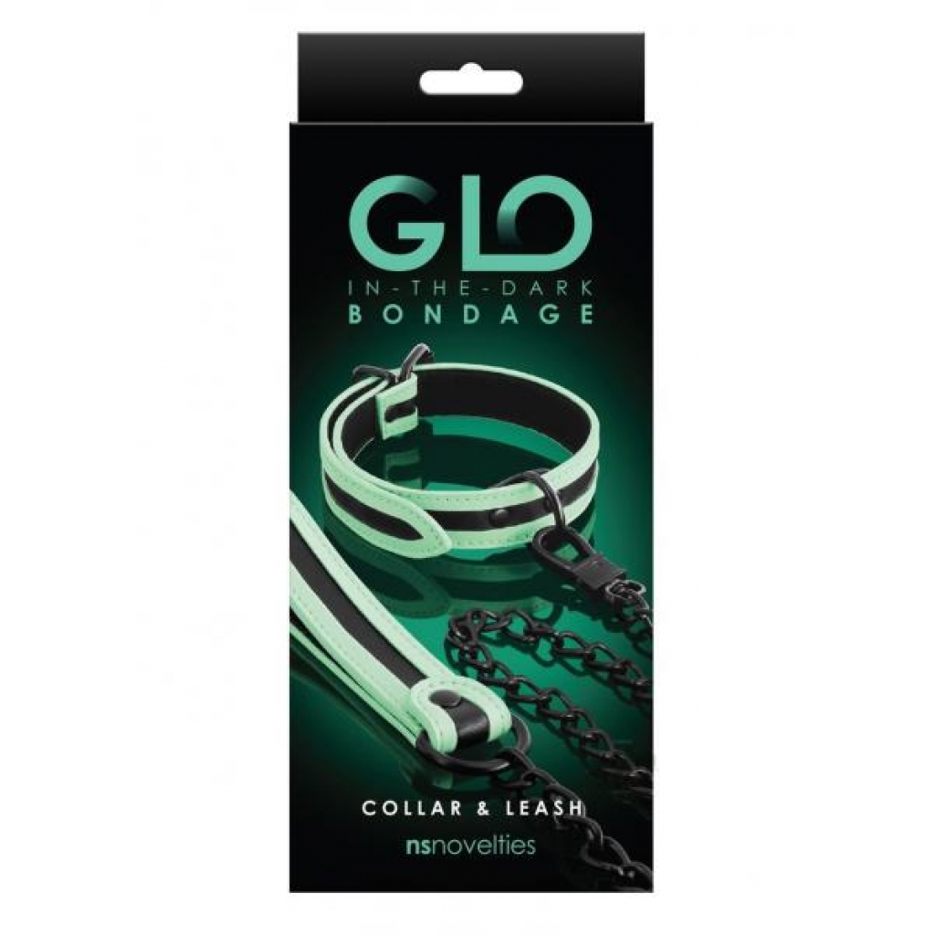 Glo Bondage Collar/Leash - Green