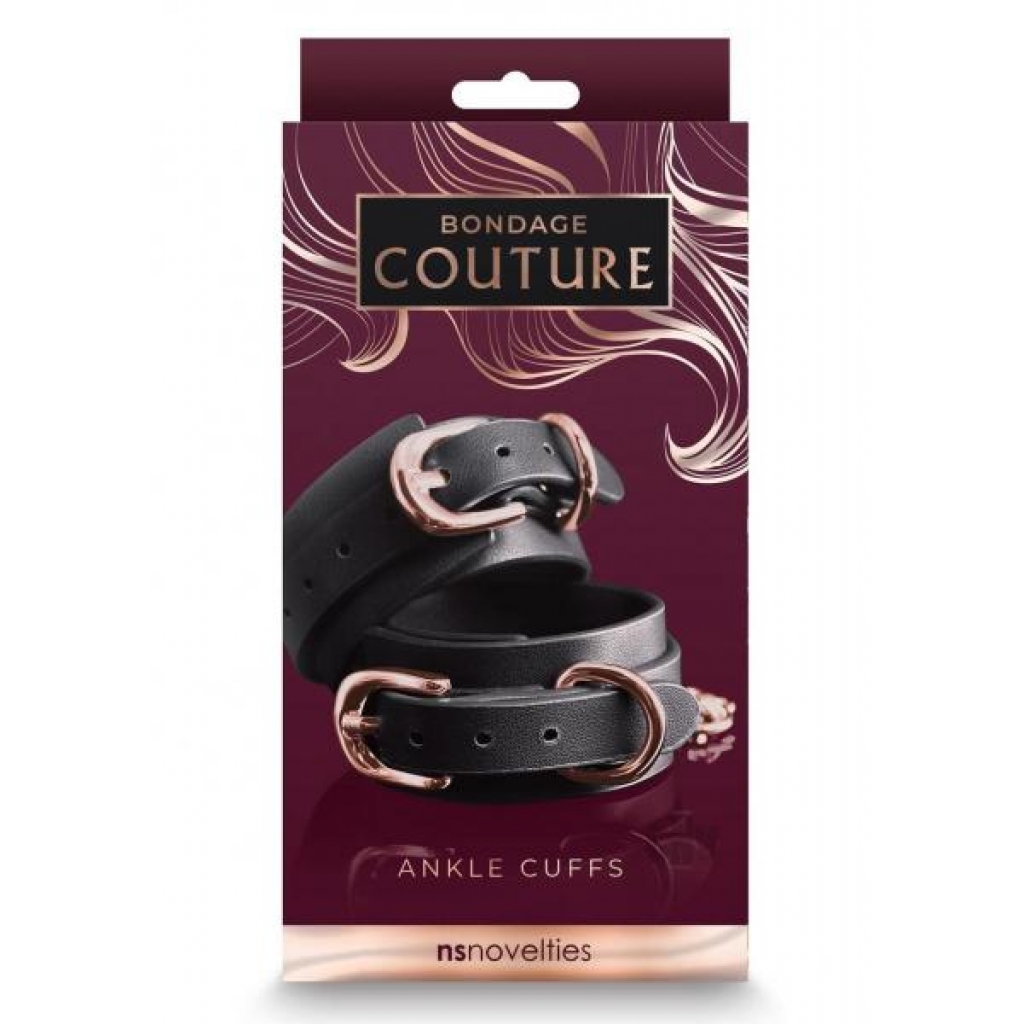 Bondage Couture Adjustable Ankle Cuffs - Black