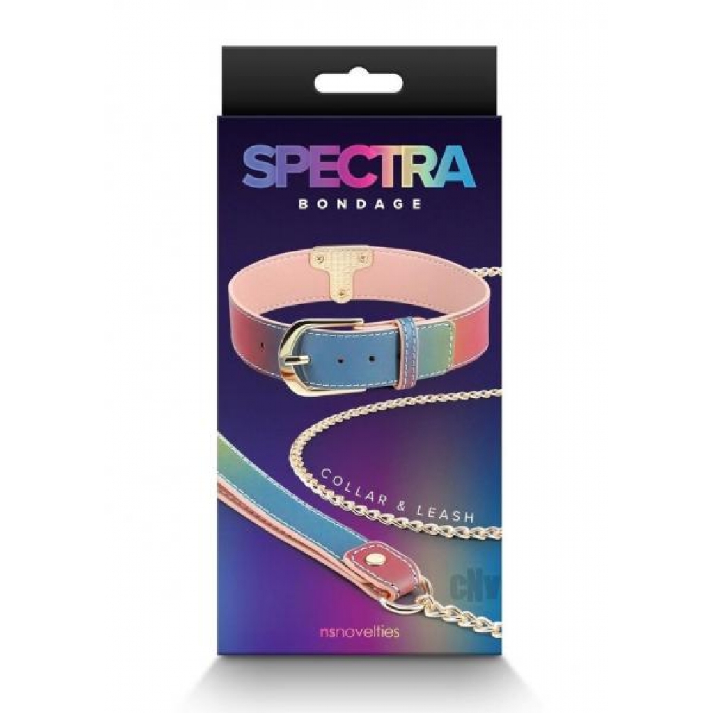 Spectra Rainbow Bondage Collar and Leash