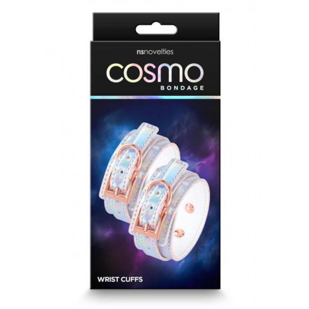 Cosmo Bondage Wrist Cuffs: Holographic Restraints - Rainbow