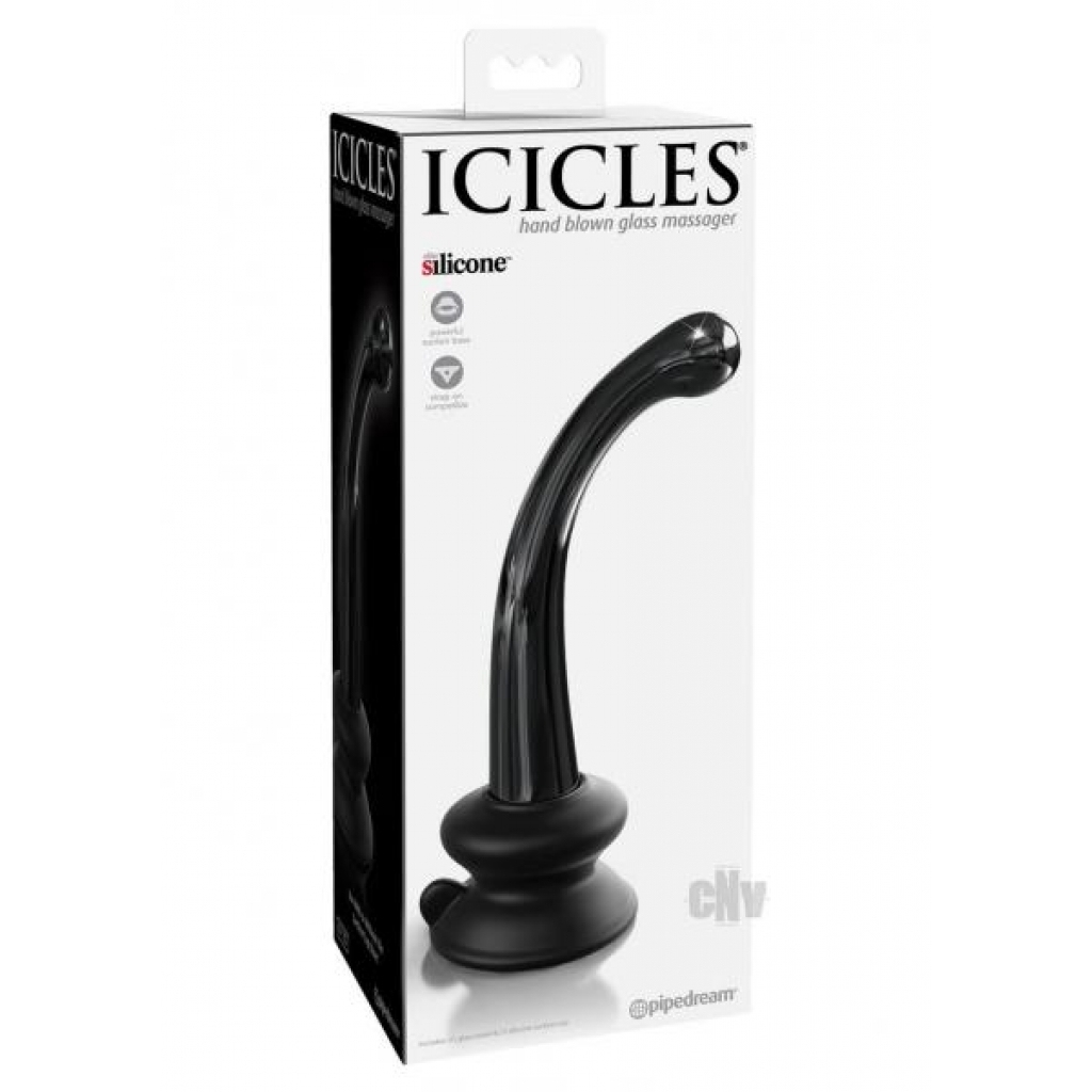 Icicles No 87 Glass G-Spot Wand - Black