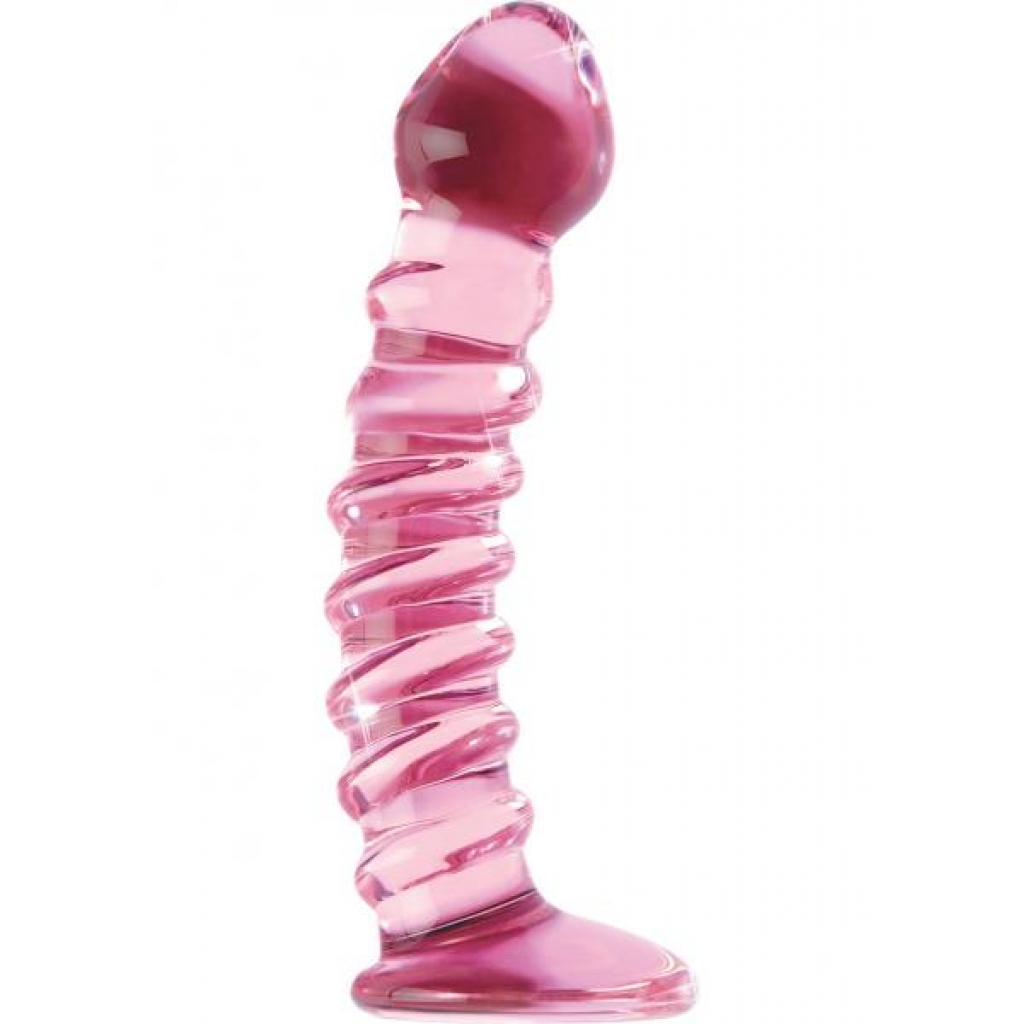 Icicles No. 28 Textured Glass Dildo - 7 Inch Pink