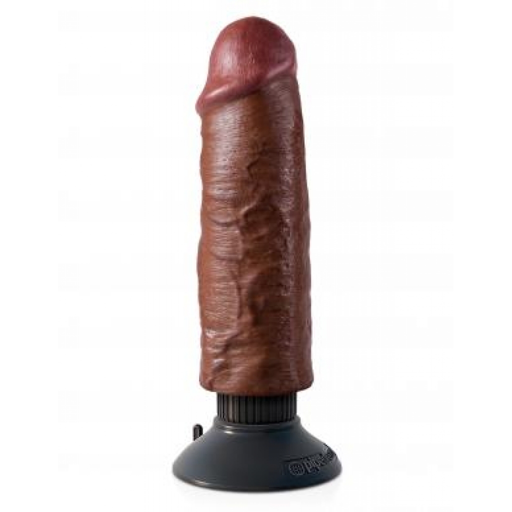 King Penis 6 inches Vibrating Dildo - Brown