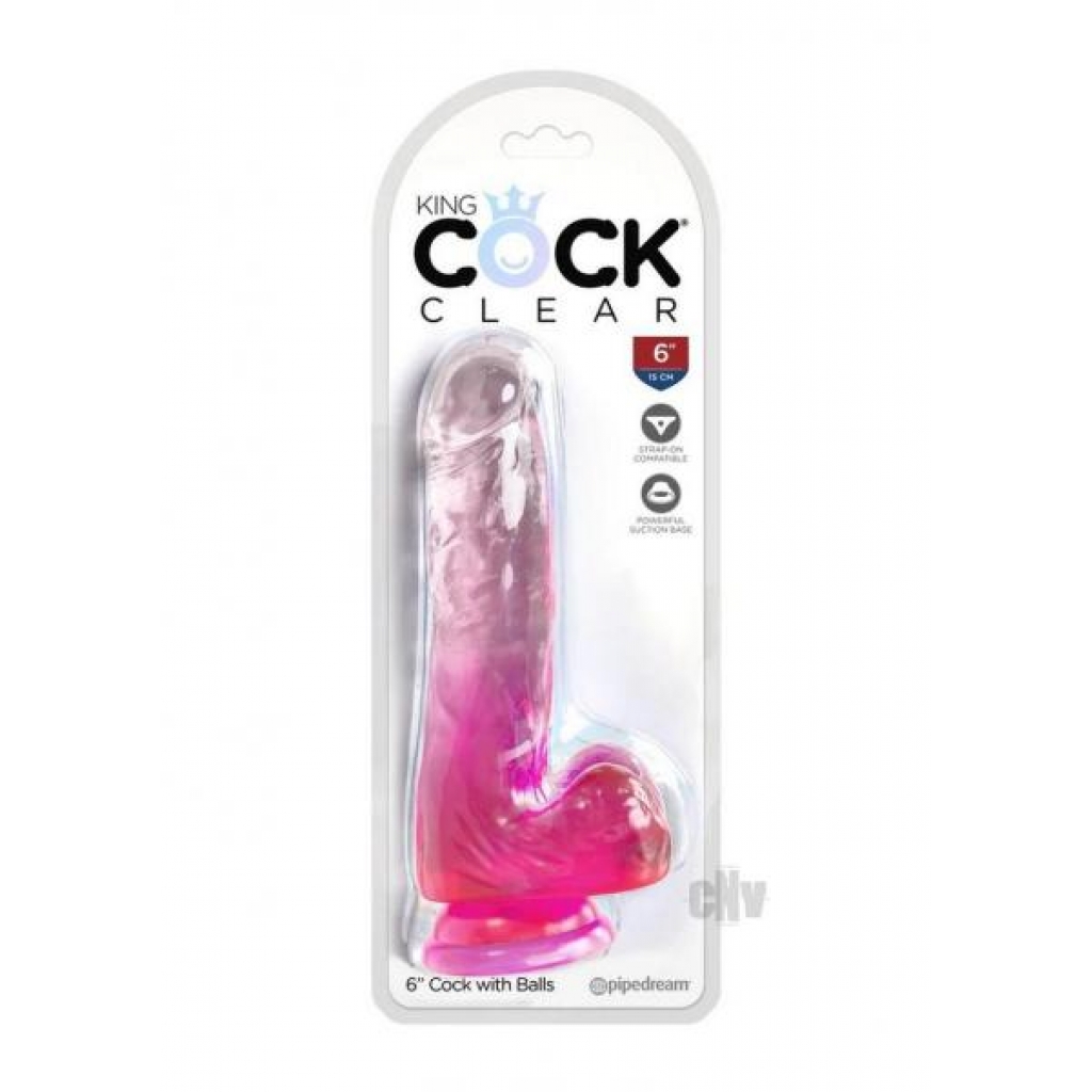 KC 6 Penis Clear with Balls - Pink