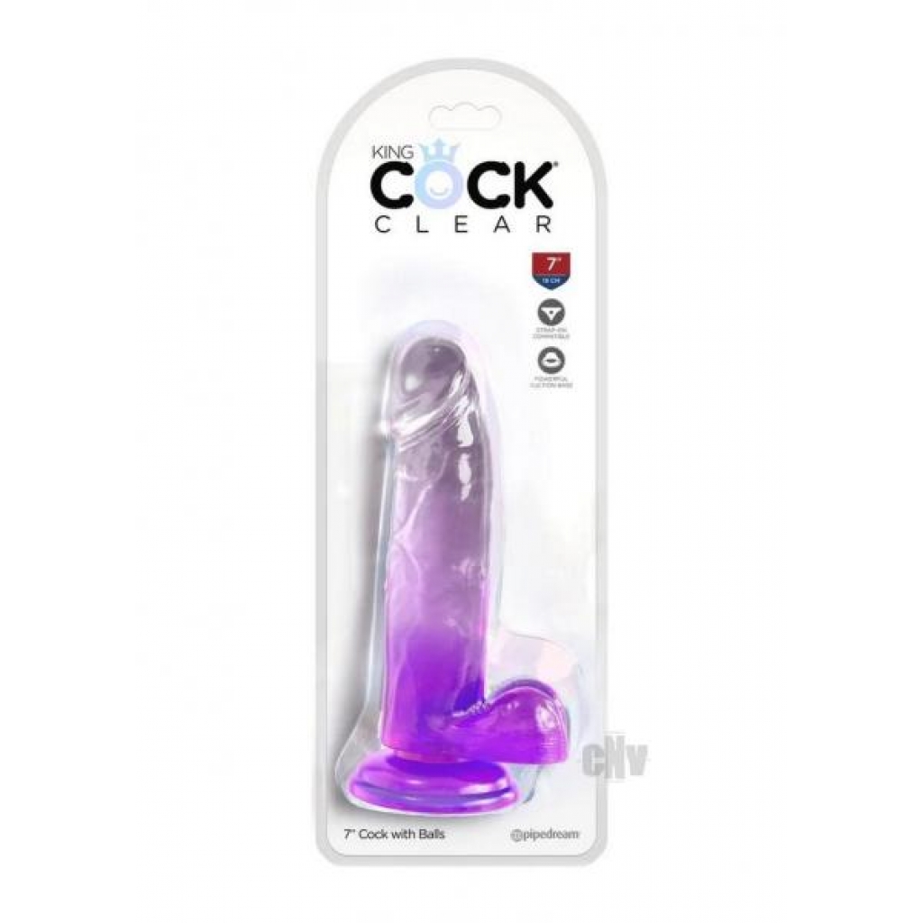 King Penis Clear Translucent Dildo with Balls