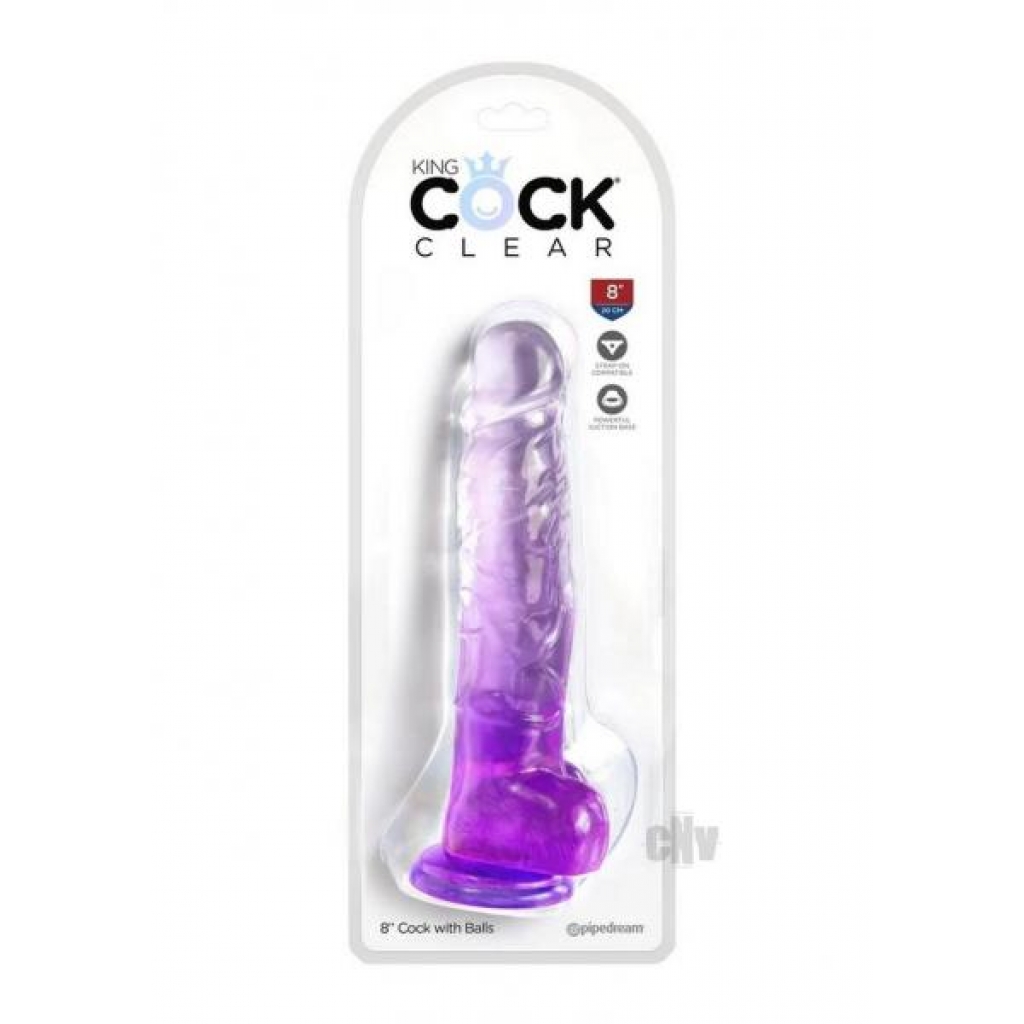 KC 8 Penis Clear with Balls - Purple