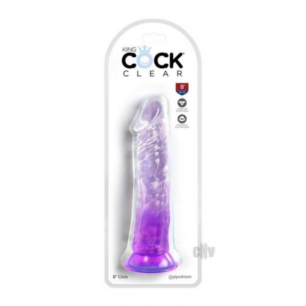 King Penis Clear Purple Dildo - 8 Inches