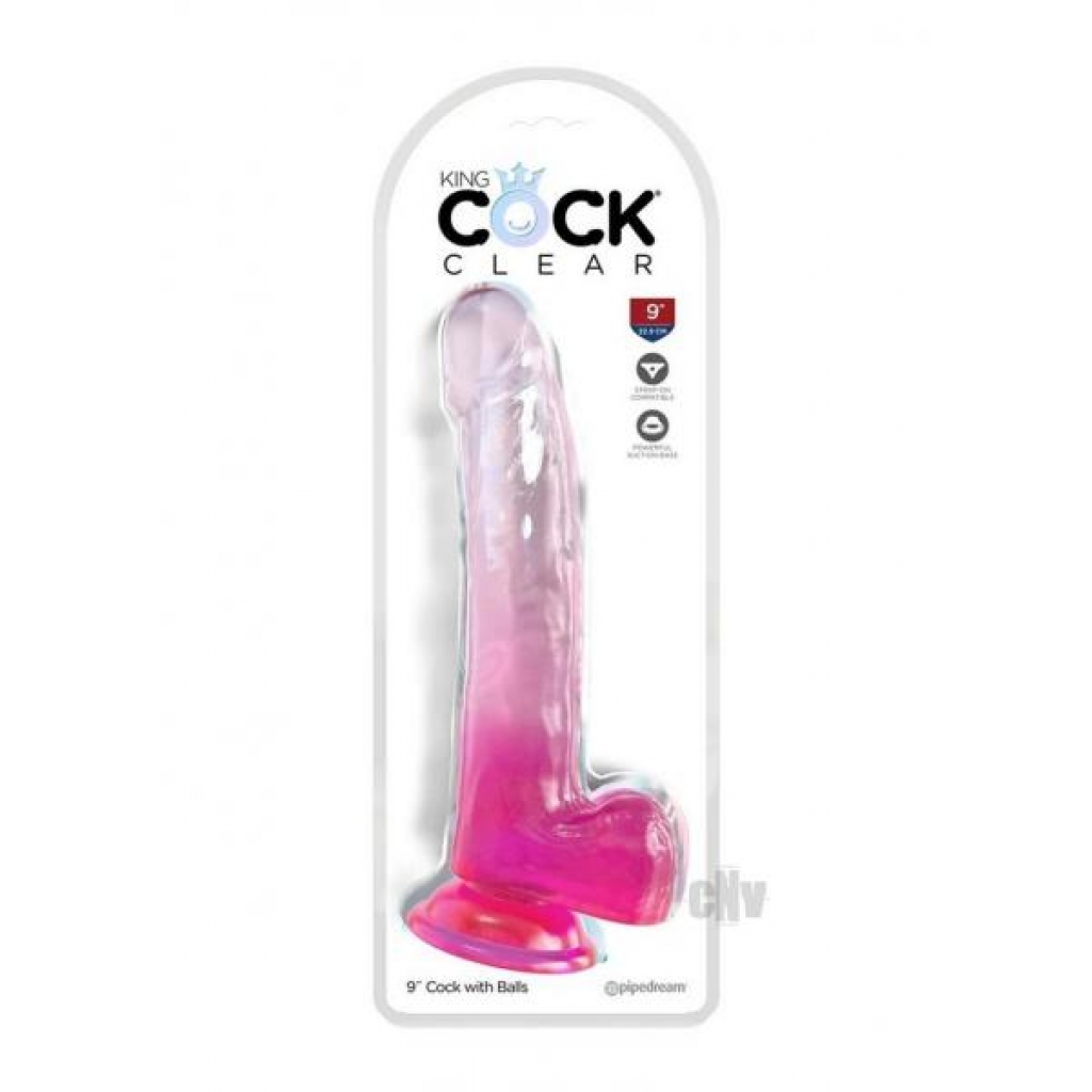 KC 9 Penis Clear with Balls - Pink