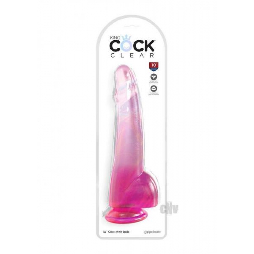 Kc 10 Transparent Penis with Balls - Pink