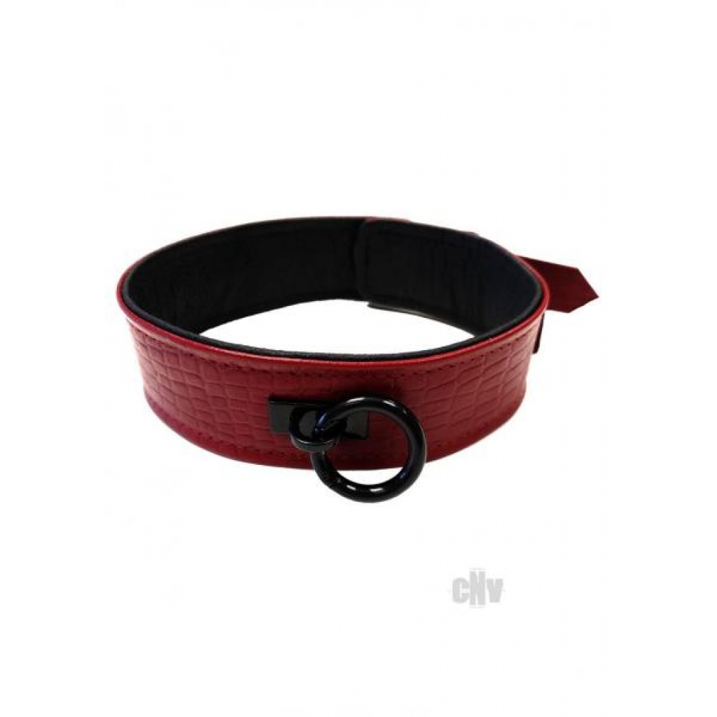 Rouge Anaconda Collar - Burgundy Red Leather