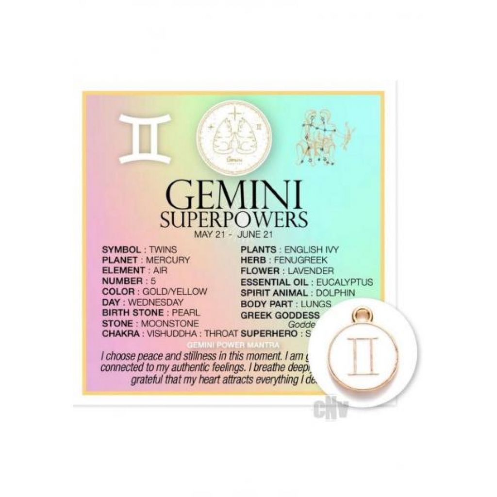 Zodiac Gemini - Card and Charm Package