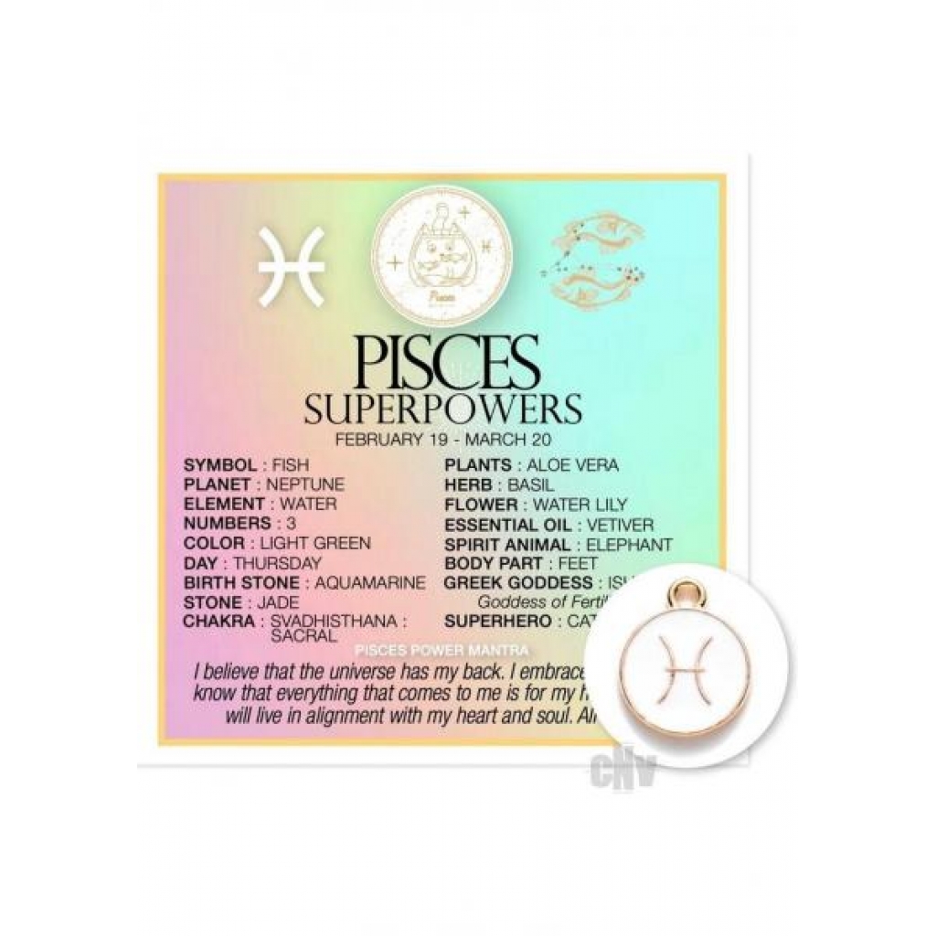 Zodiac Pisces Card + Charm Package