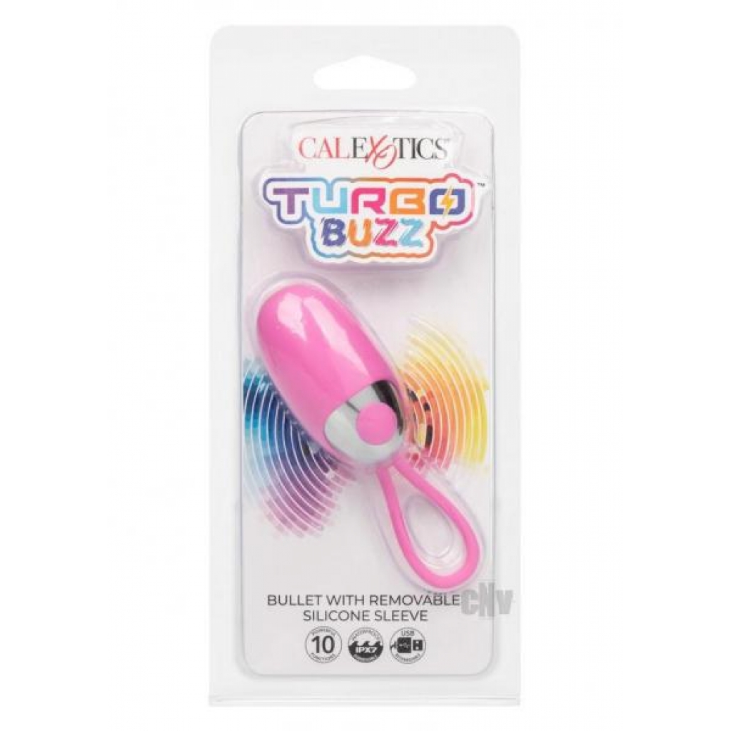 Turbo Buzz Bullet with Removable Silicone Sleeve - Pink