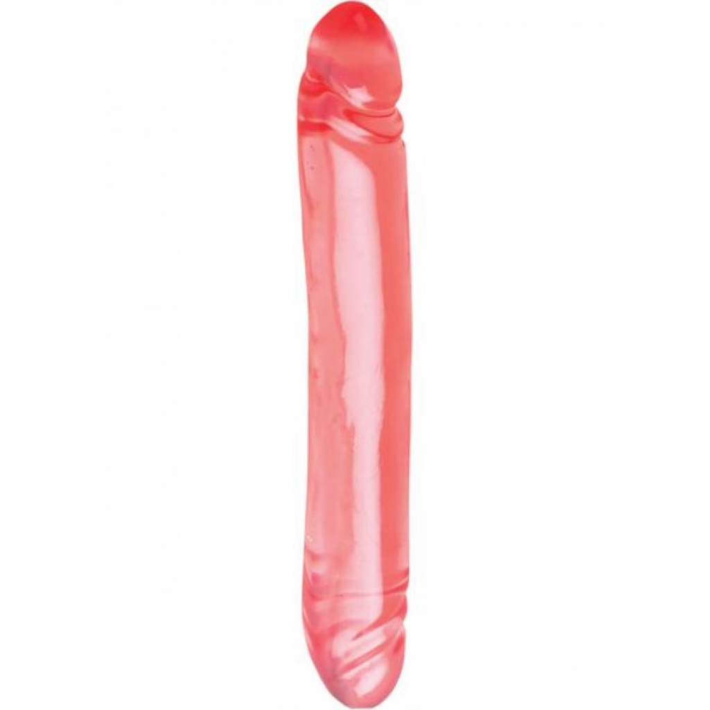 TRANSLUCENCE Smooth Double Dong - 12 Inch Pink