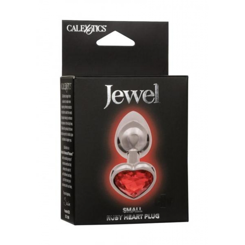 Jewel Small Ruby Heart Plug - Red