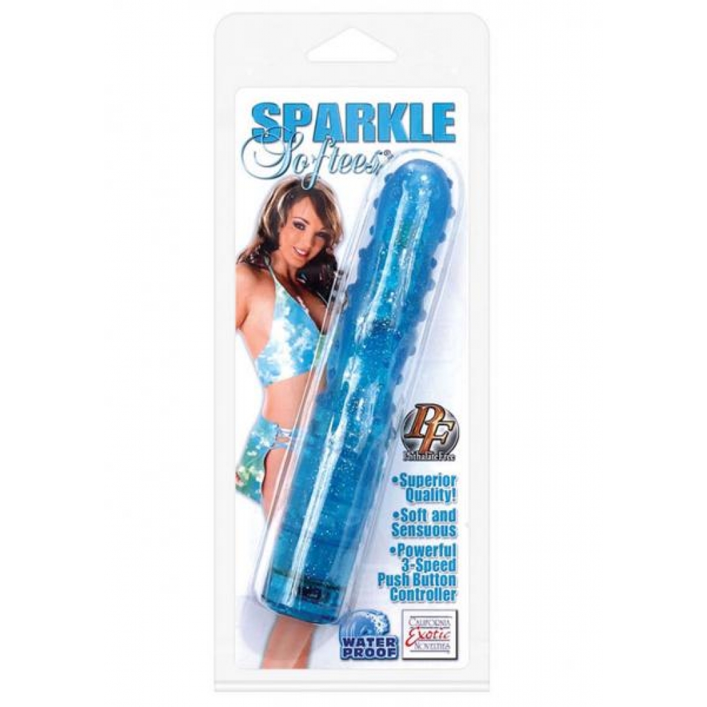 Sparkle Softees Nubbie Glittered Massager - Waterproof, Blue