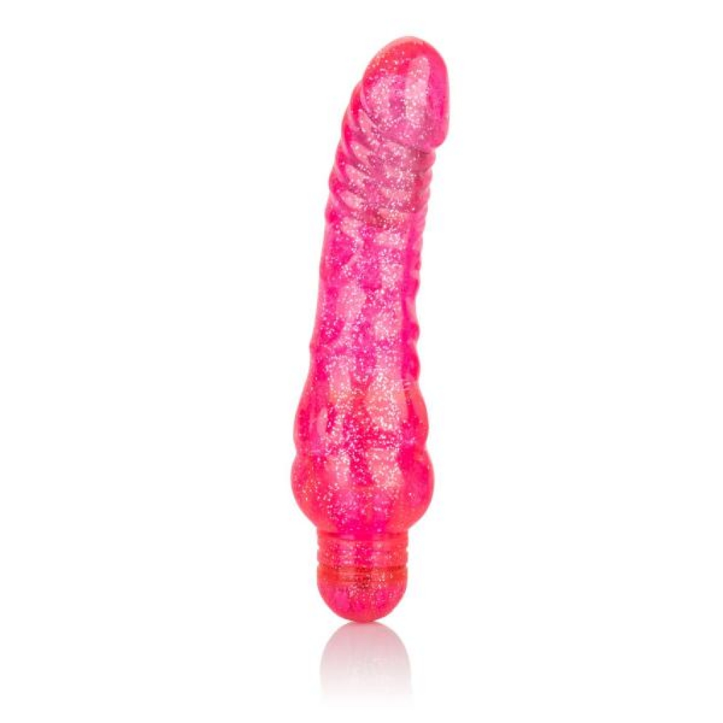 Sparkle Glitter Vibrating Dildo - Pink