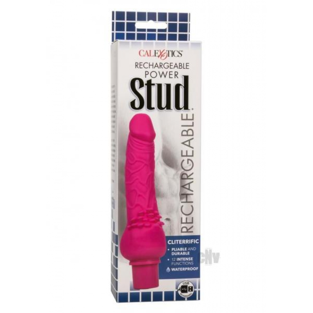 Recharge Power Stud Cliterrific Vibrator - Pink