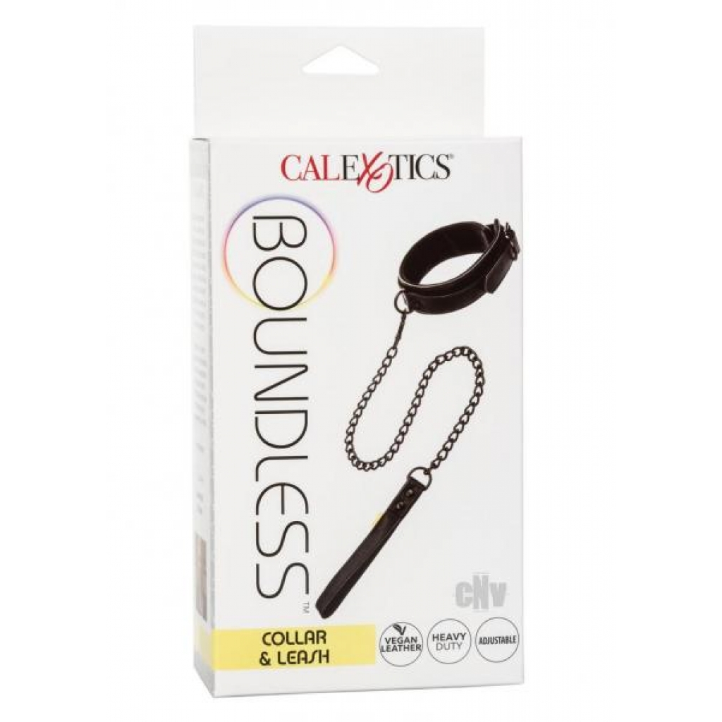 Boundless Adjustable Collar & Leash Set - Sleek Black Design