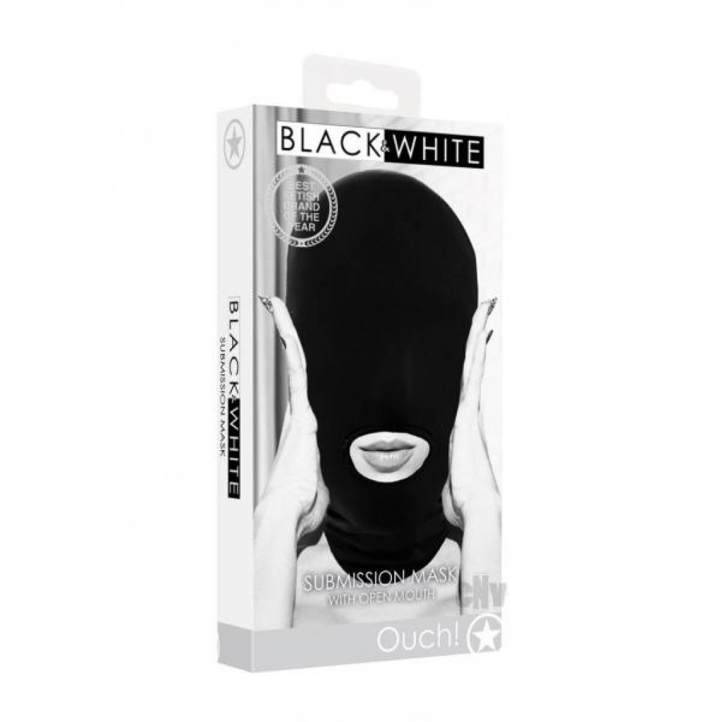 Ouch Submission Mask - Open Mouth Black