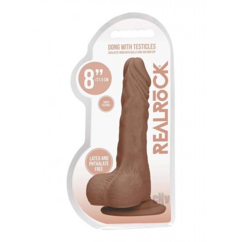 Realrock Dong with Balls - Tan 8 Inch