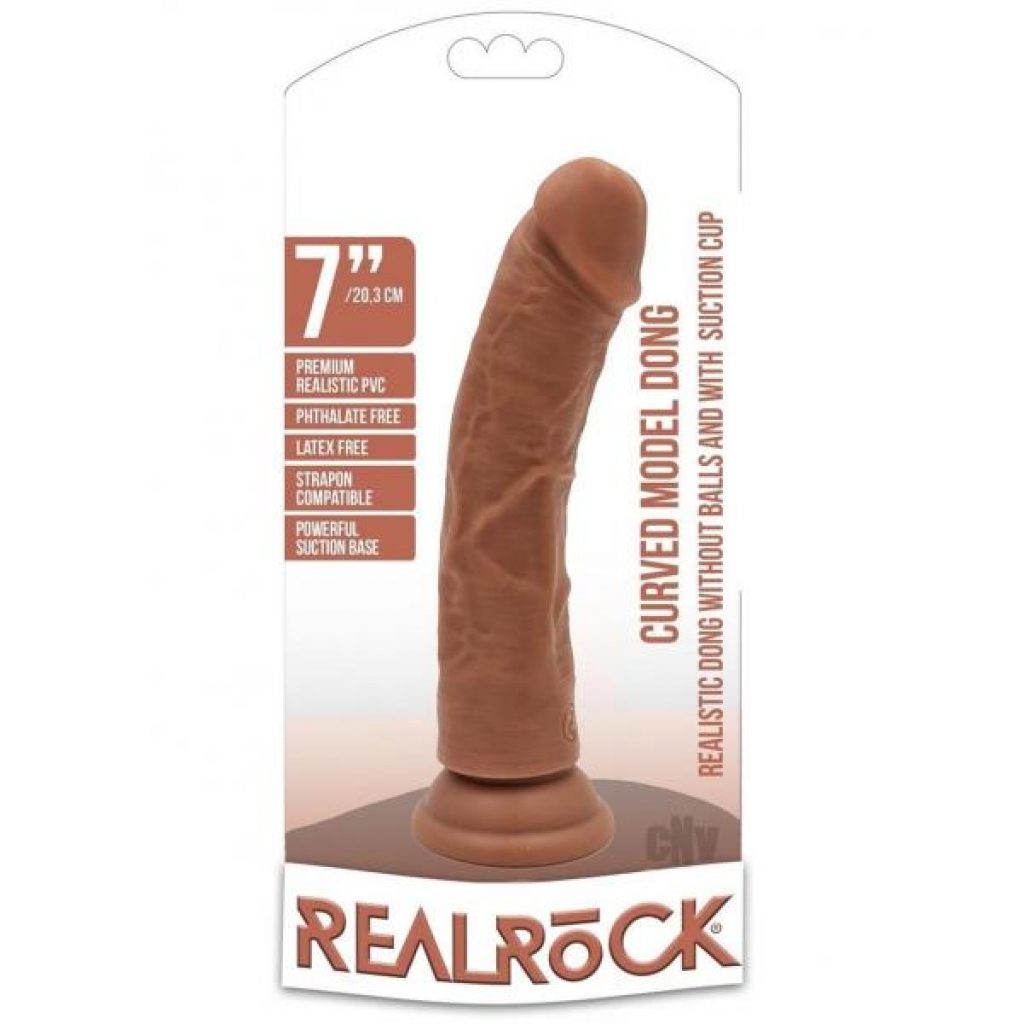 Realrock Curved Dildo - 7 Inches Tan