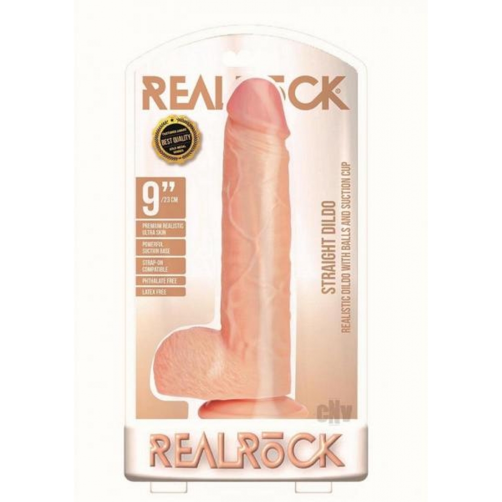 Realrock Straight with Balls Dildo - Vanilla