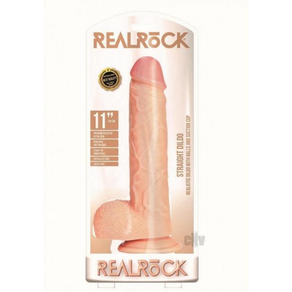 RealRock Straight with Balls - 11 inches Vanilla