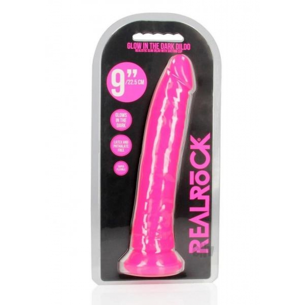 Glow in the Dark Slim Dildo - Pink