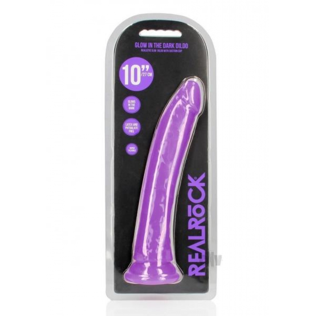 Realrock Slim Dildo 10 Gitd Purple