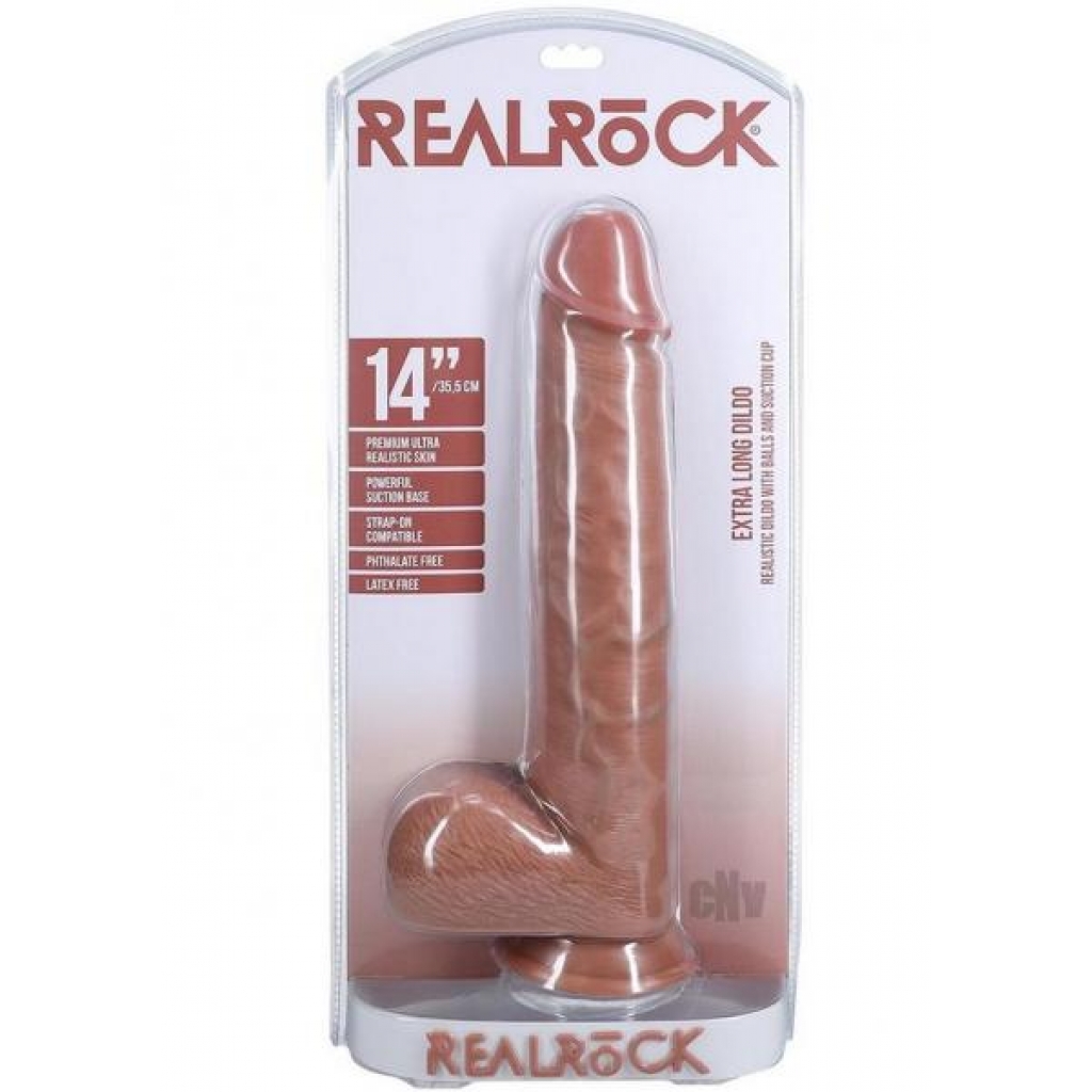 Realrock XL Straight with Balls 14 Tan