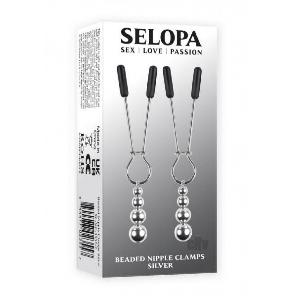 Selopa Beaded Nipple Clamps - Silver