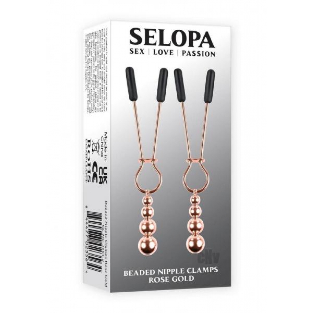 Selopa Beaded Nipple Clamps Rose Gold