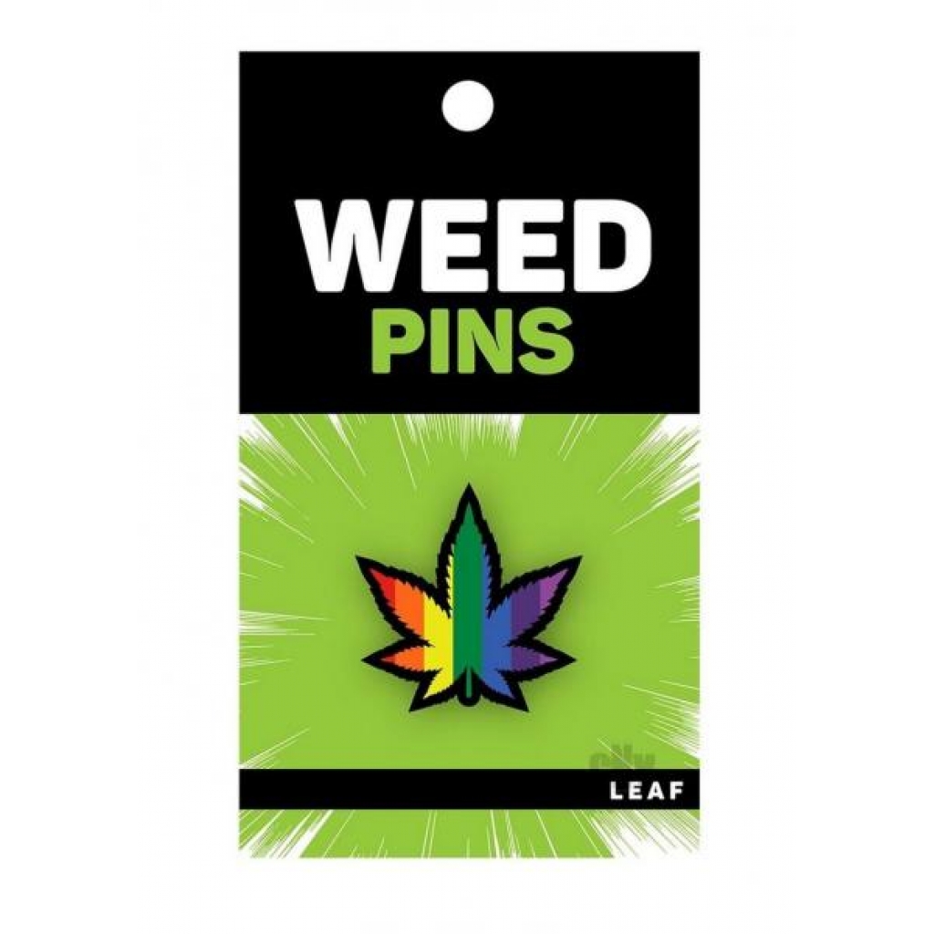 Marijuana Leaf Rainbow Enamel Pin