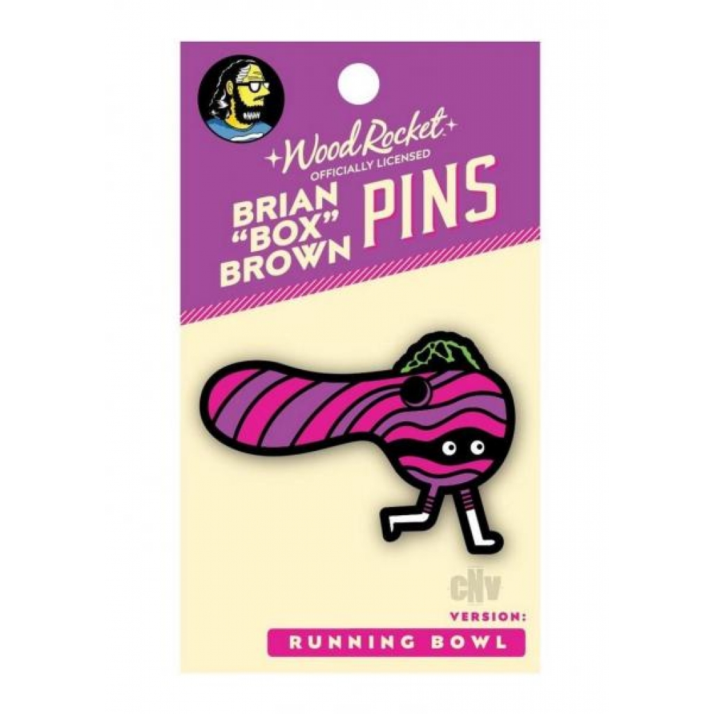 Box Brown Running Bowl Enamel Pin