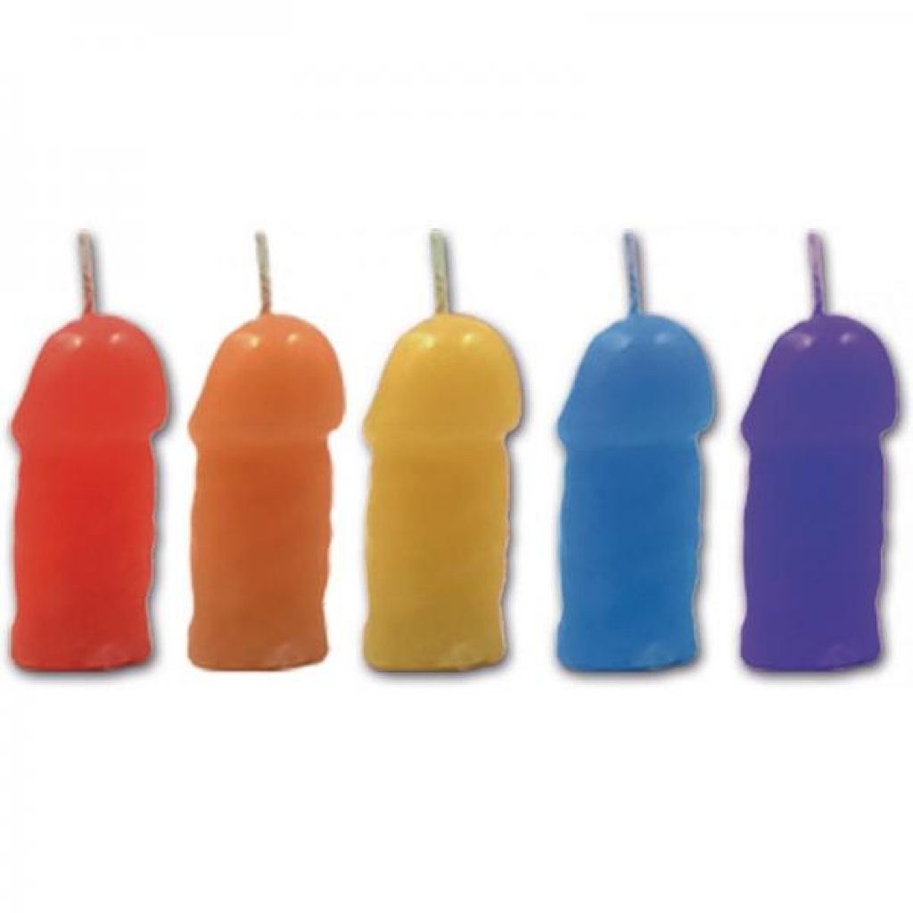 Rainbow Pecker Party Candles - 5 Pack