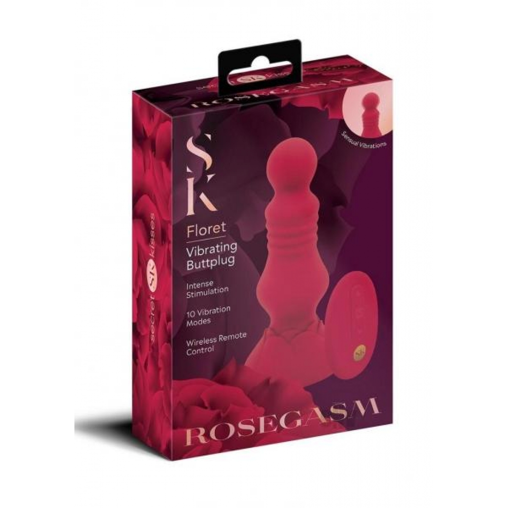 Sk Remote Vibe - Floret Buttplug Red