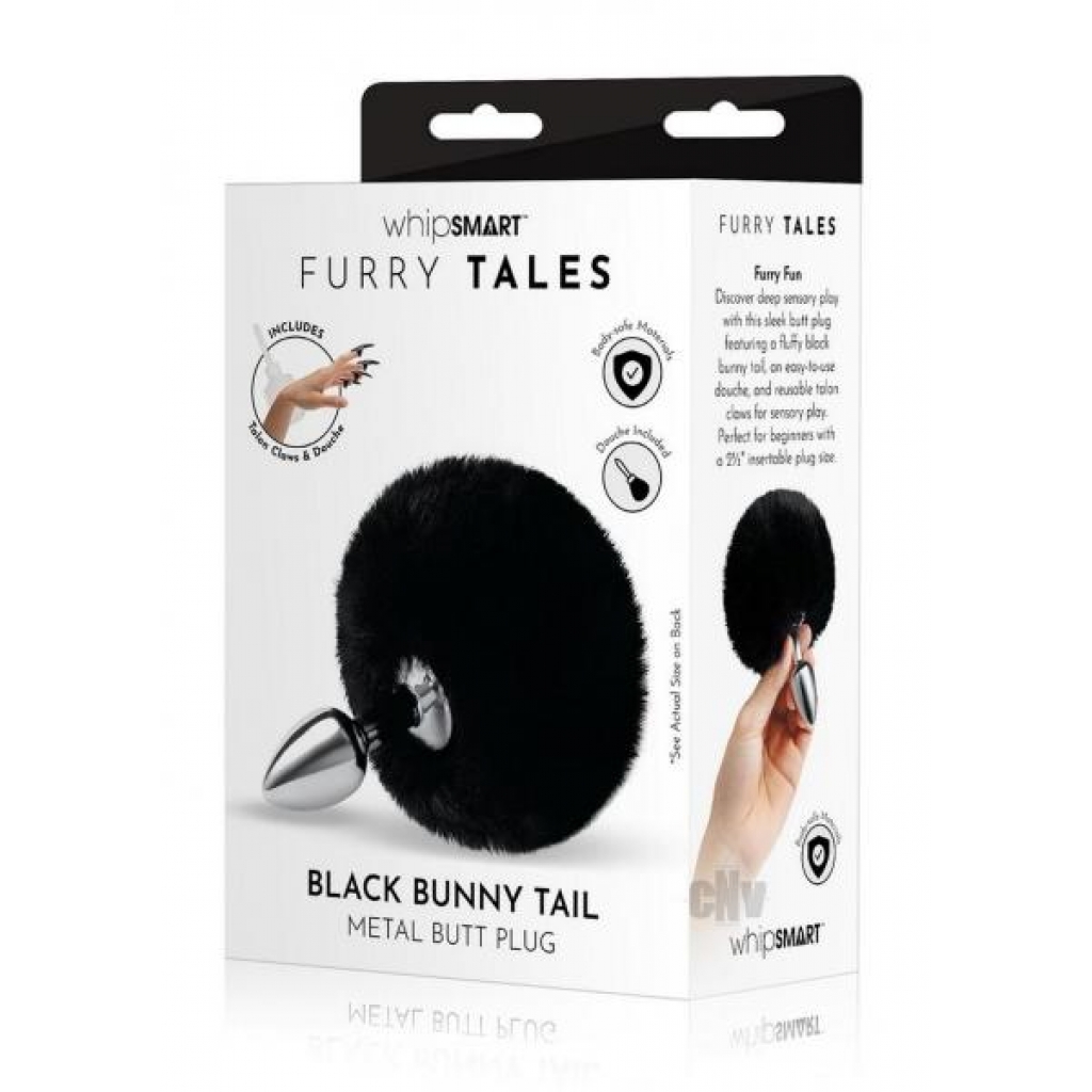 Whipsmart Fluffy Bunny Tail - 2.5 inch Black