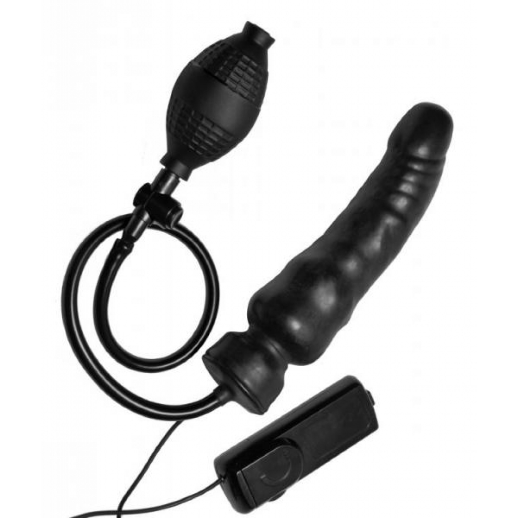 Ravage Vibrating Inflatable Dildo in Black