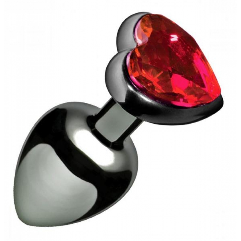 Crimson Tied Scarlet Heart Shaped Jewel Plug