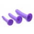 Tri-Play Silicone Dildo 3 Piece Set Purple