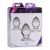 Triplets 3-Piece Glass Anal Plug Kit - Clear