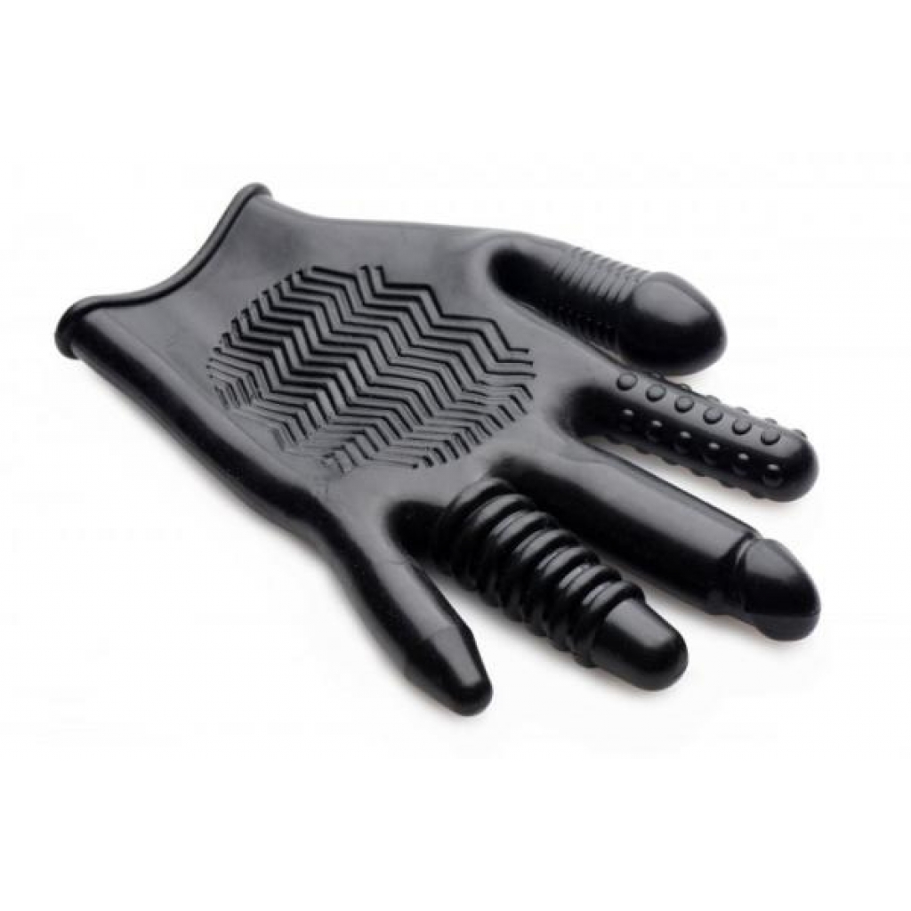 Pleasure Poker Textured Glove Black