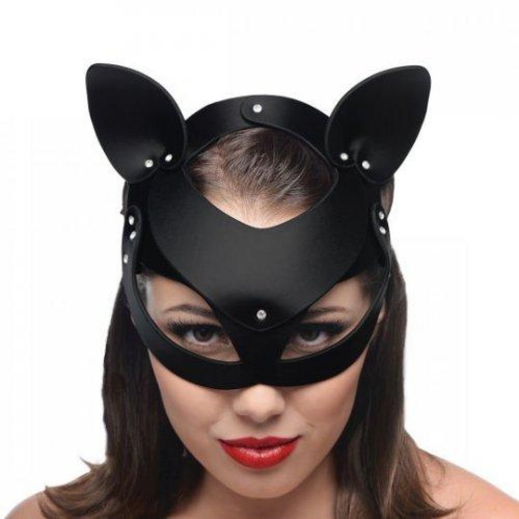 Bad Kitten Leather Cat Mask - Black Temptation