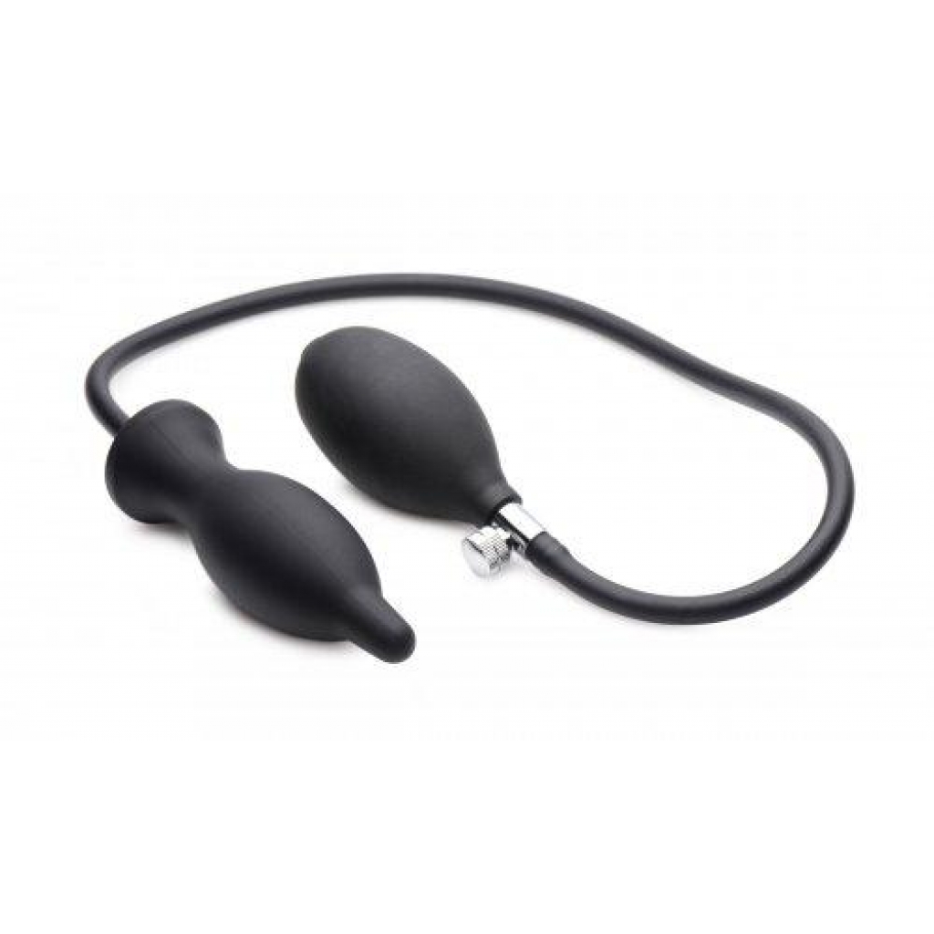 Dark Inflator Silicone Inflatable Anal Plug - Black