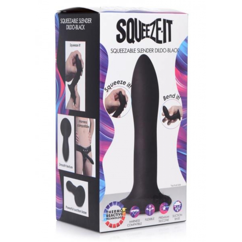 Molding Delight: Squeezable Slender Dildo Black