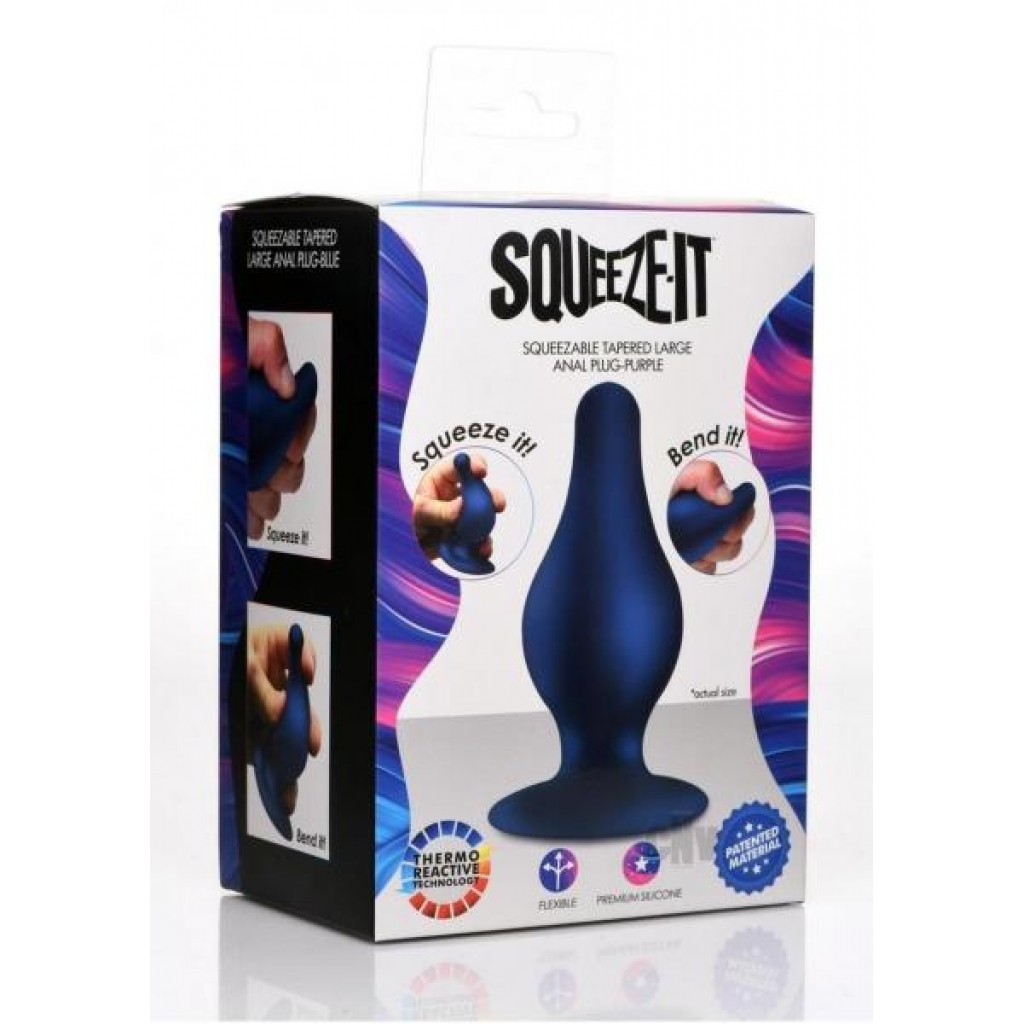 Squeeze It Tapered Anal Plug - Extra Large Blue