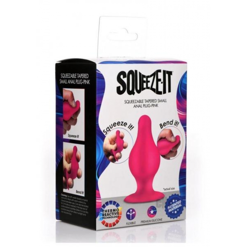 Squeeze It Flexible Tapered Anal Plug in Pink