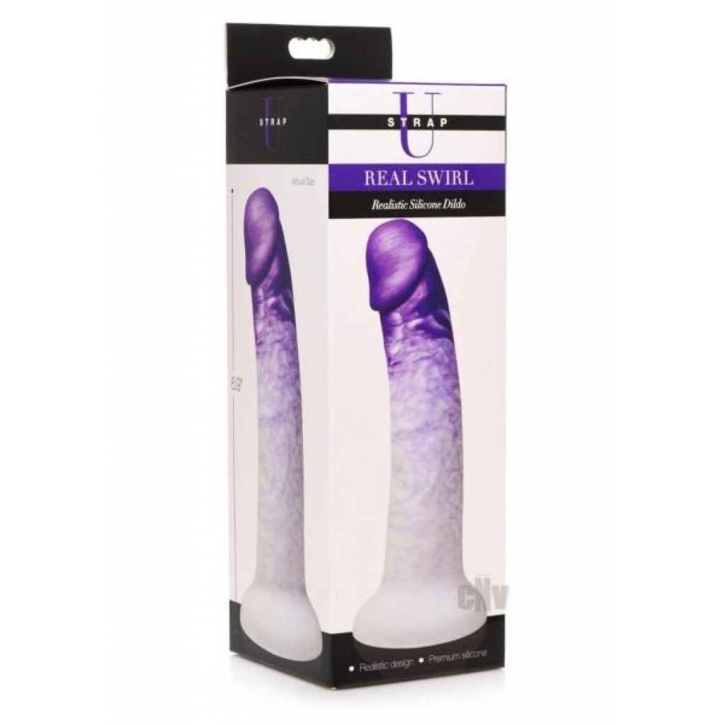 Strap U Realistic Swirl Dildo in Purple