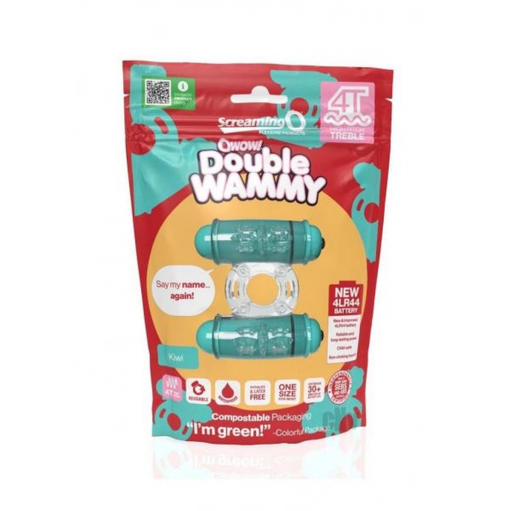 Double Wammy Kiwi Couples Vibrating Ring